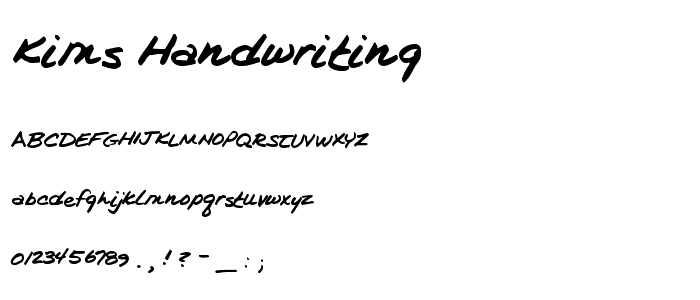Kims Handwriting font